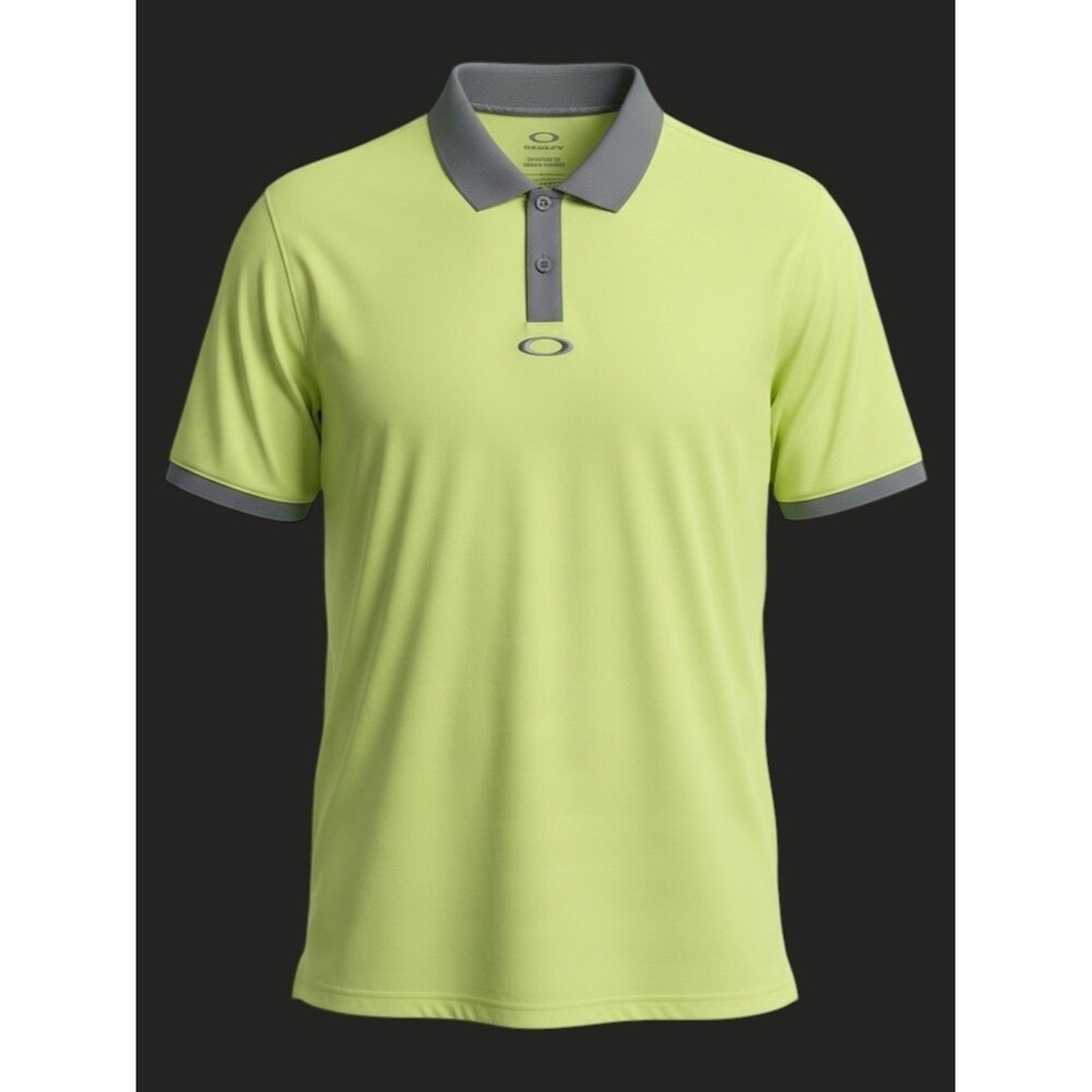 Oakley Men’s Golf Polo Ohydrolix Tailored Fit Yellow & Gray Polo Shirt NWOT XL